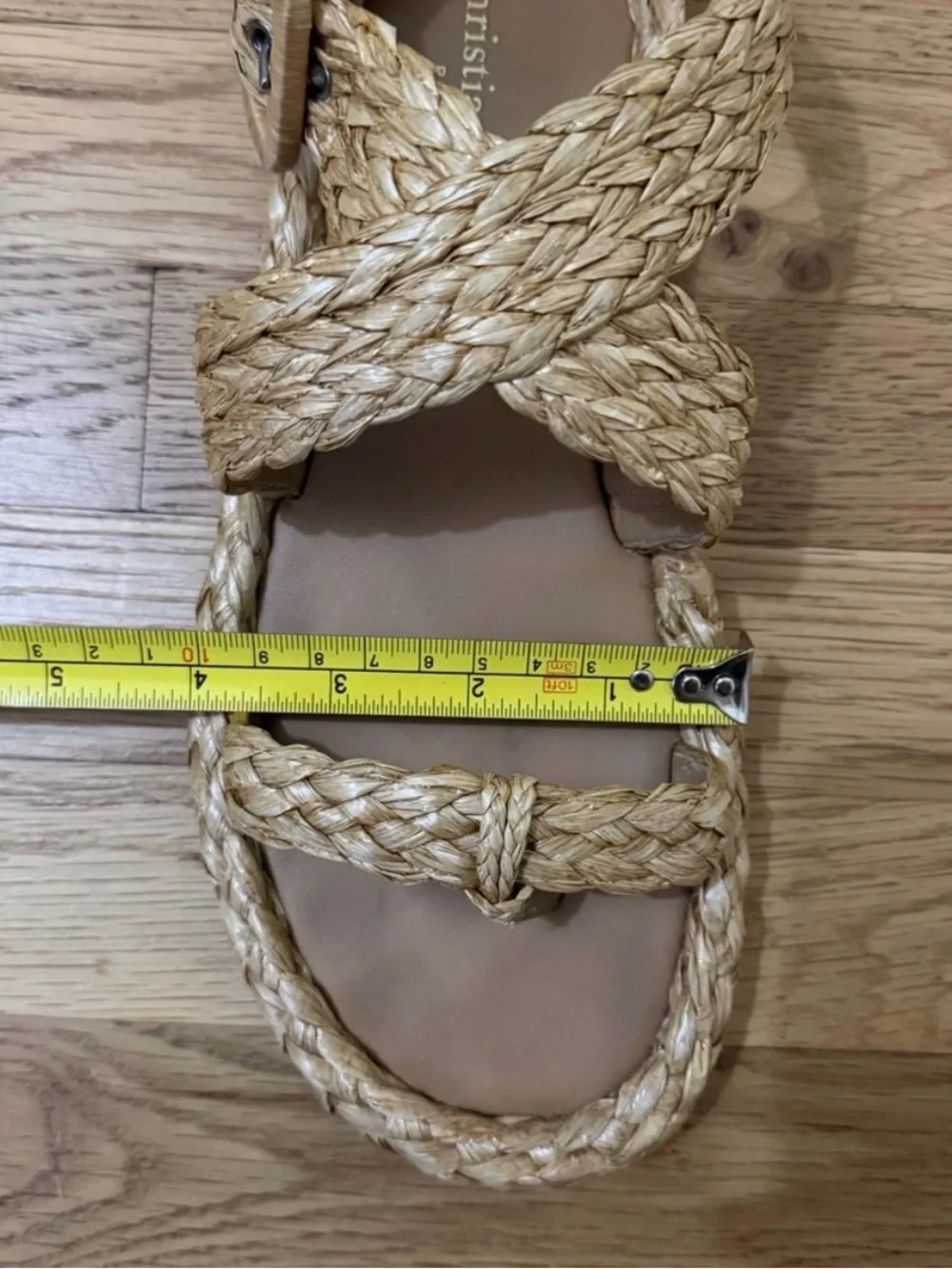 Dior Woven Ocean Flat Thong Sandals in beige Raffia Size 38